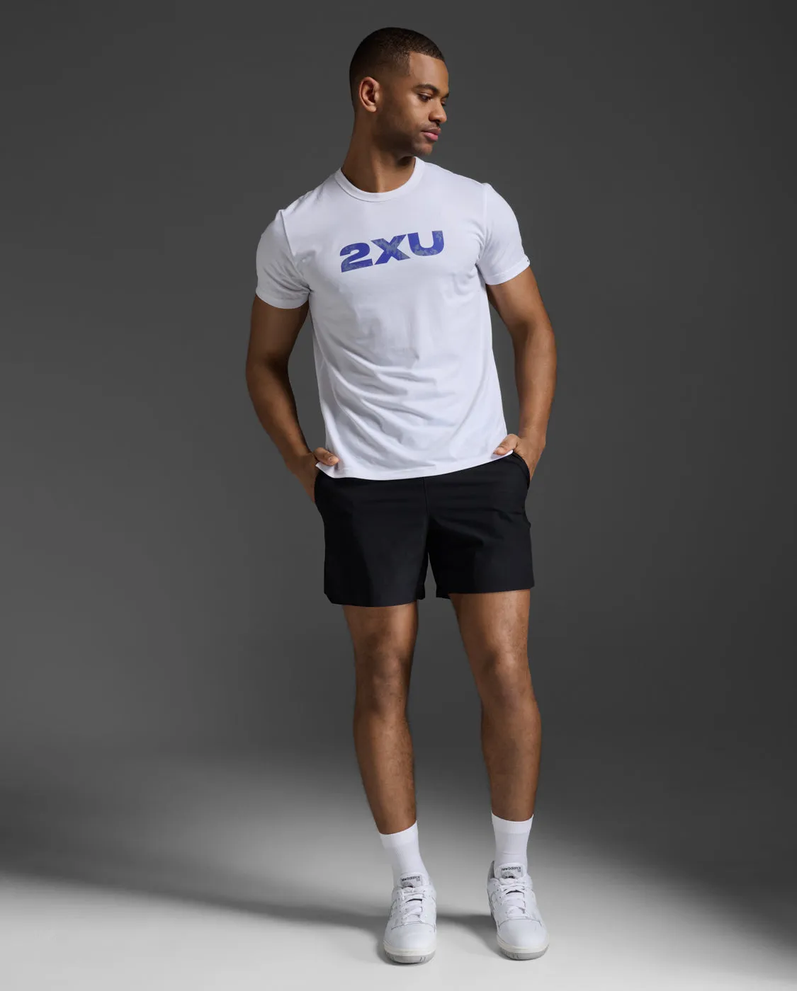 2XU Mens Contender Tee - White/Scatter