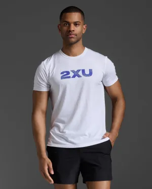 2XU Mens Contender Tee - White/Scatter