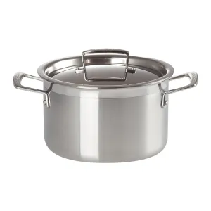 3-Ply Stainless Steel Deep Casserole Dish with Lid | 24cm