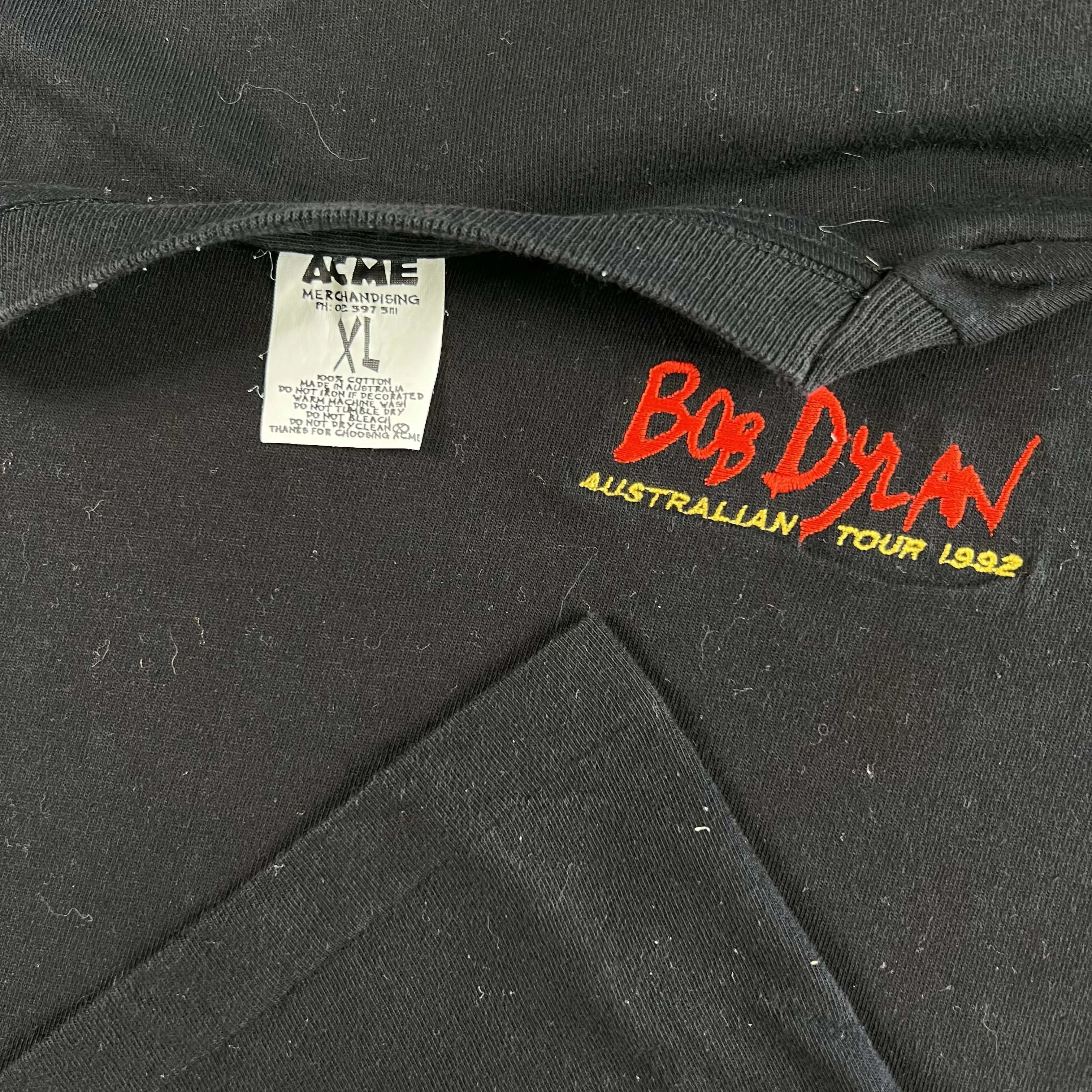 90s Bob Dylan Australian Tour Long Sleeve Tee- L