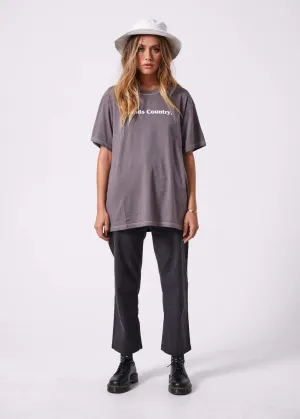 Afends Womens Afends Country - Oversized Tee - Charcoal