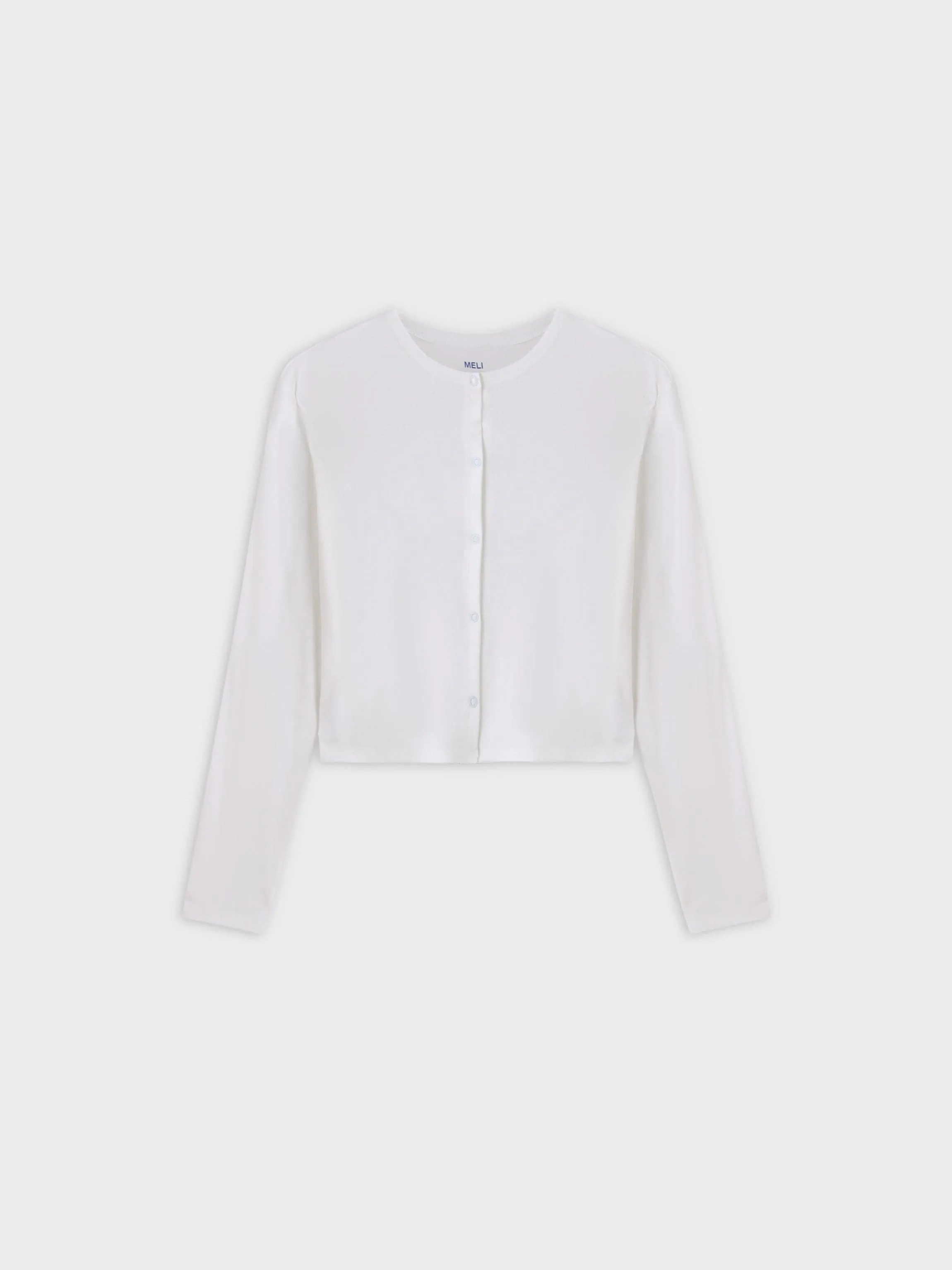 Basic T-Shirt Cropped Cardigan-White