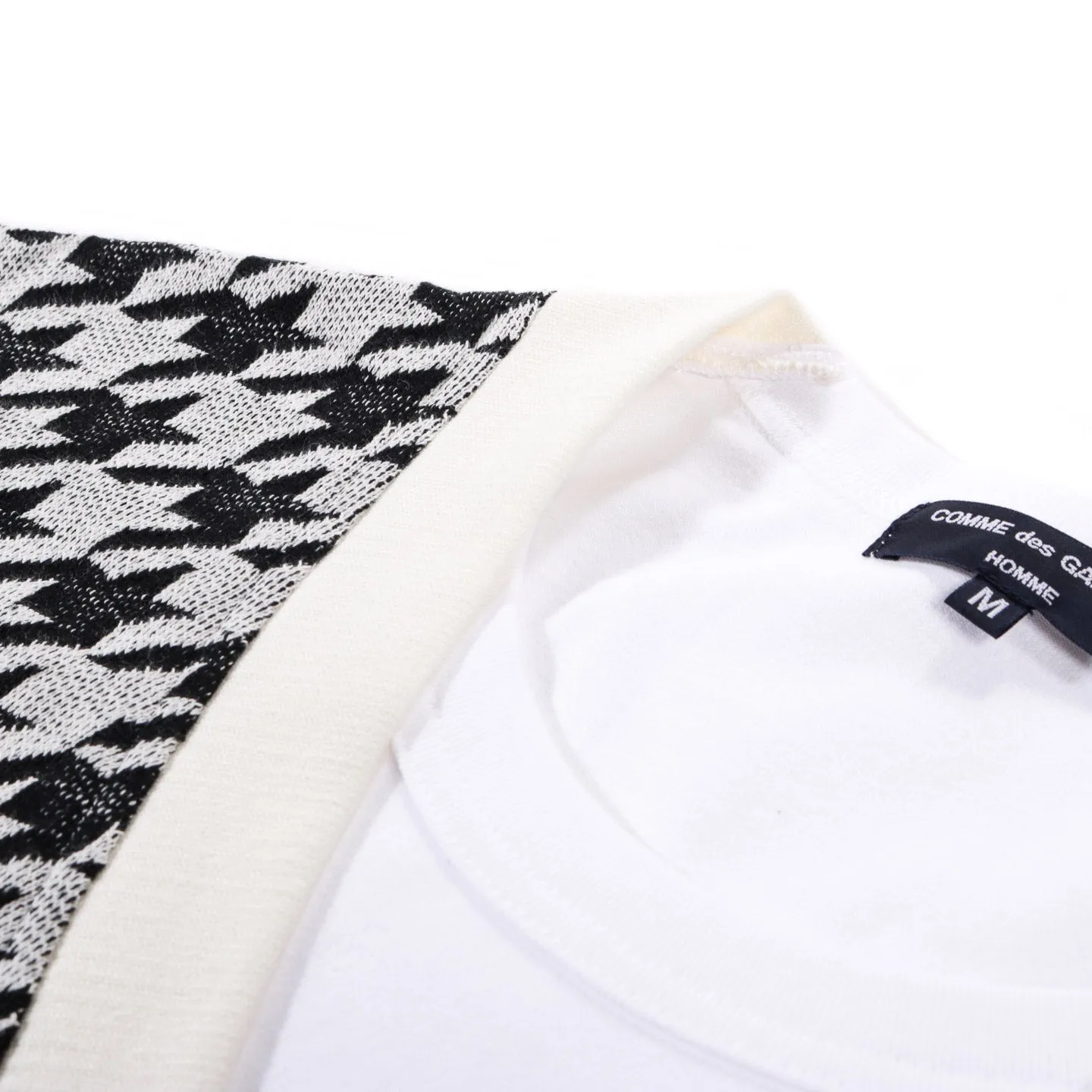 COMME DES GARCONS HOMME T004 T-SHIRT WHITE / HOUNDSTOOTH