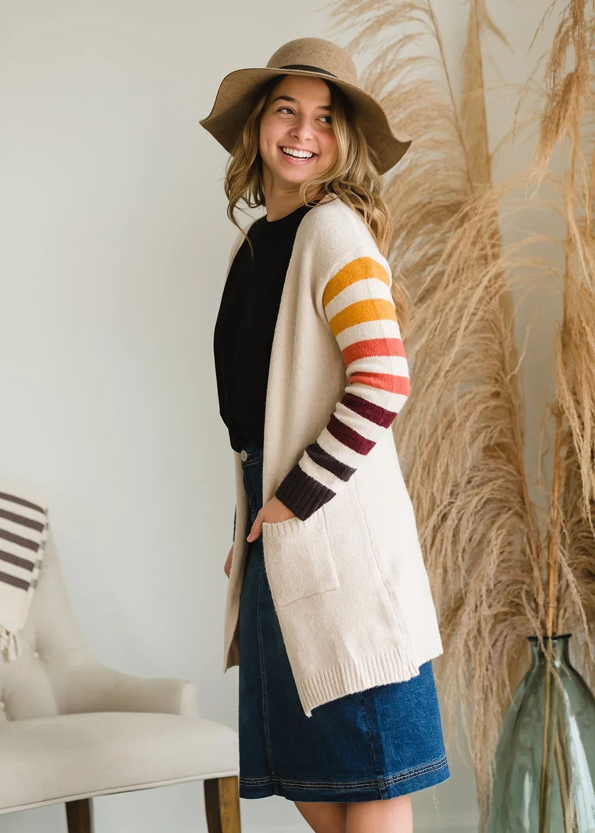 Cozy Striped Warm Cardigan - FINAL SALE