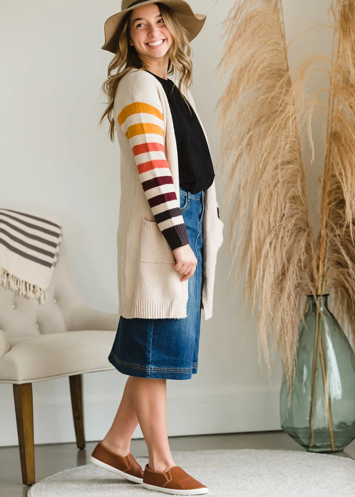 Cozy Striped Warm Cardigan - FINAL SALE