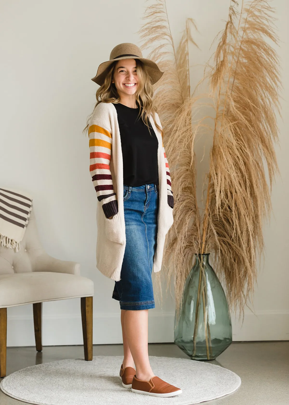 Cozy Striped Warm Cardigan - FINAL SALE