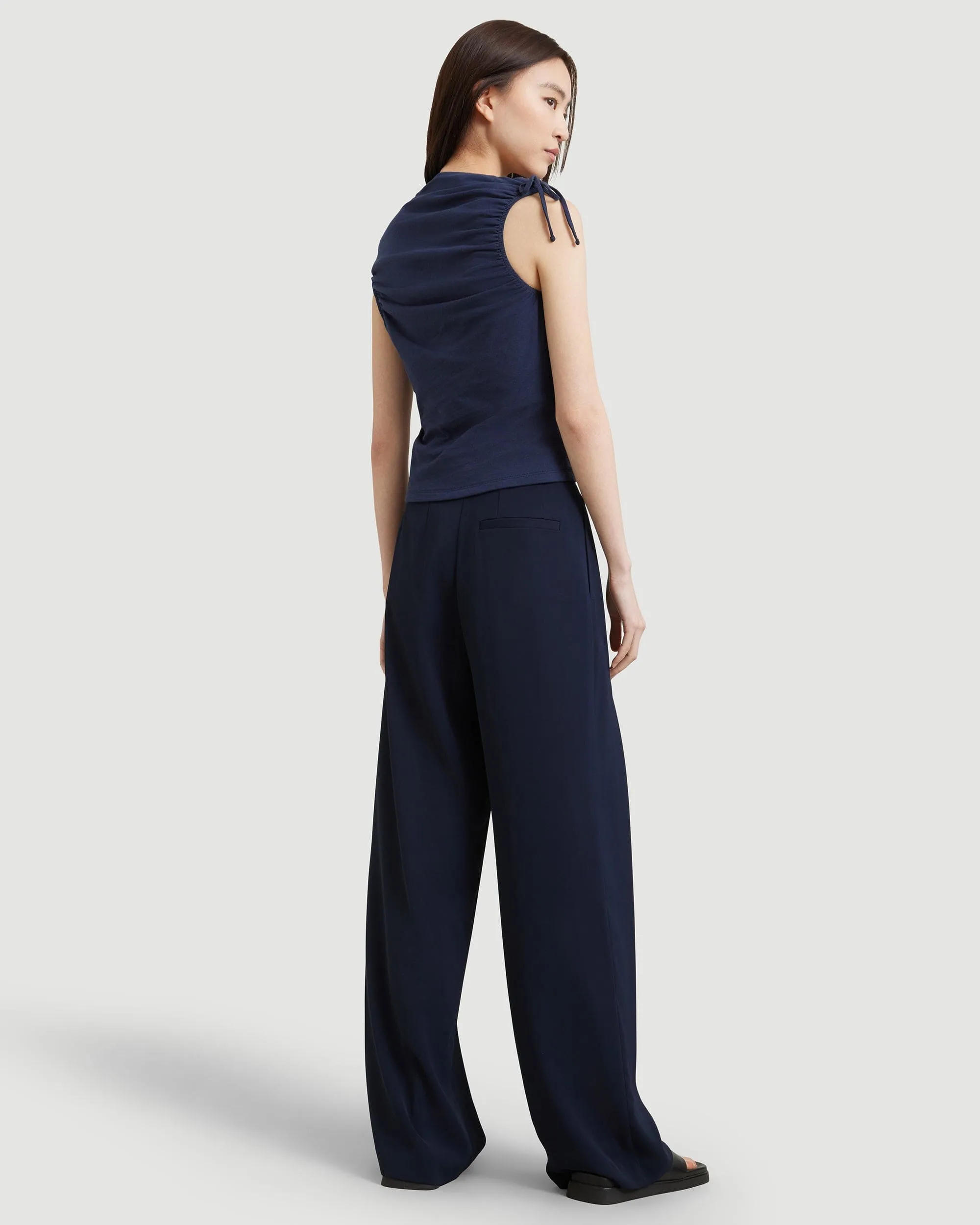 Delphine Ruched Sleeveless Tee