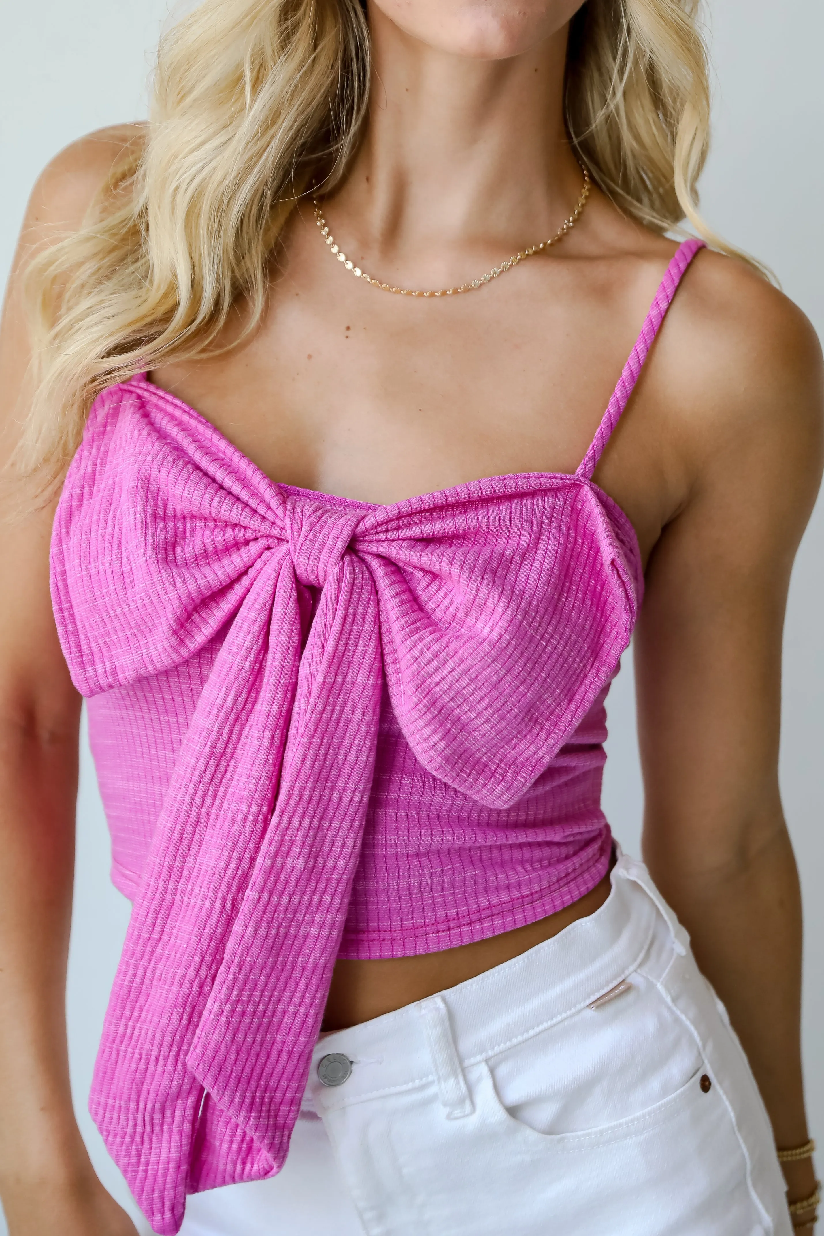 FINAL SALE - Maggie Cropped Bow Tank - DU DEAL