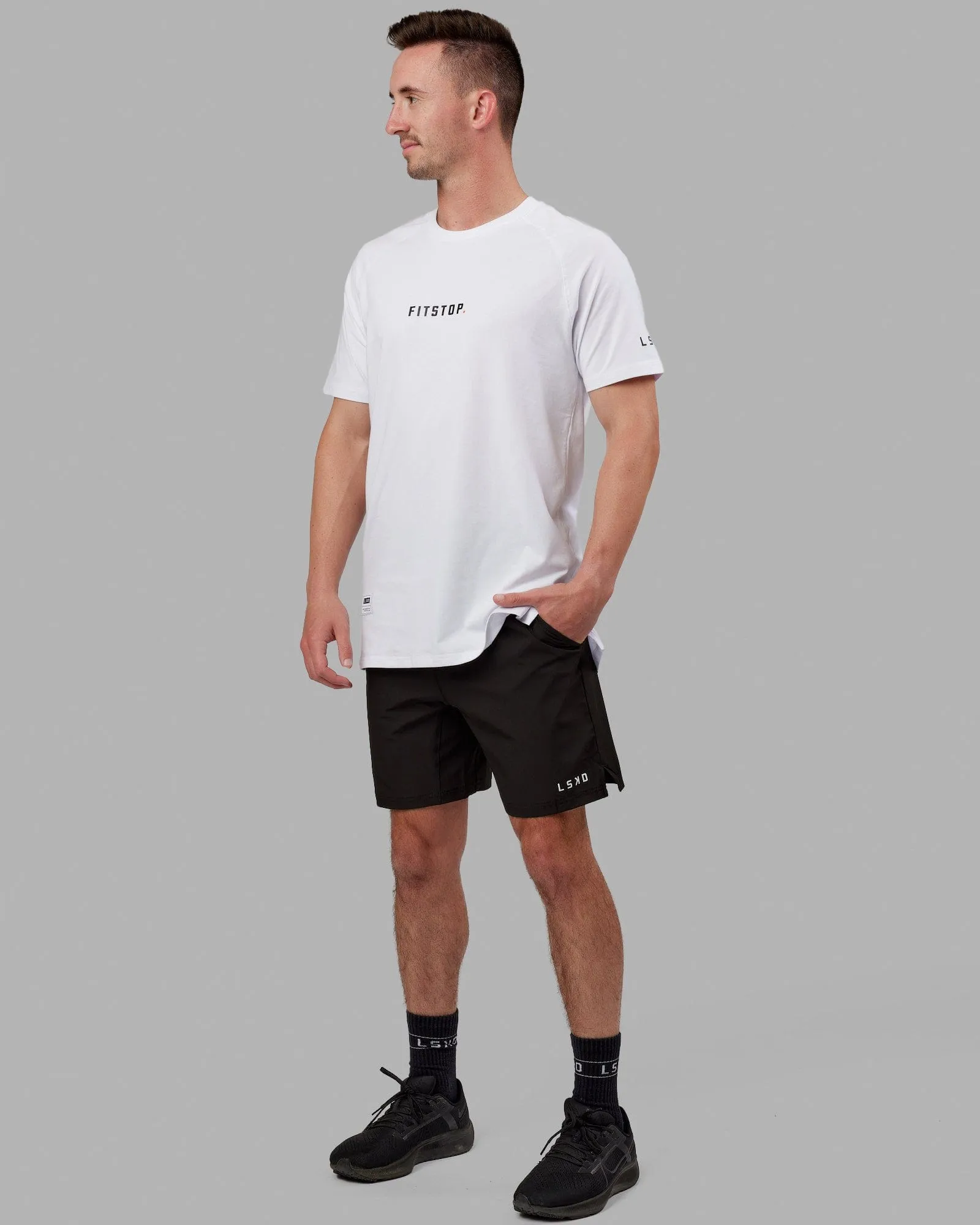 Fitstop Fast FLXCotton Tee - White-Black