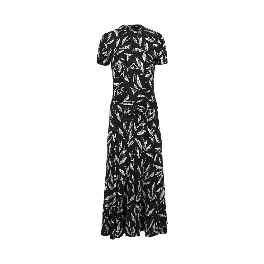 Floral-Print Ruched Maxi Dress