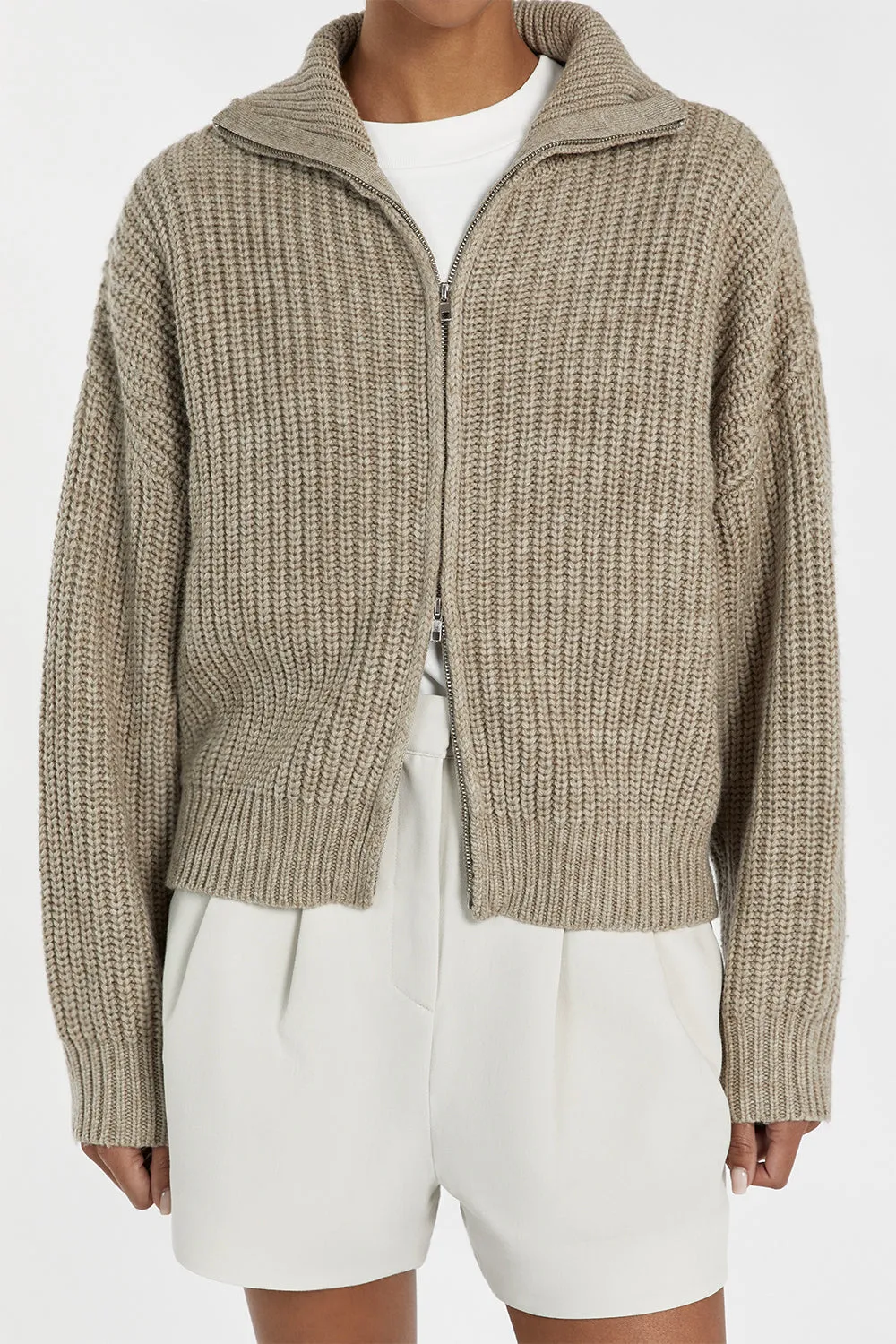 ISSY TAUPE WOOL BLEND JUMPER