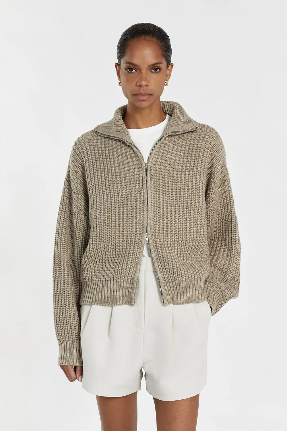 ISSY TAUPE WOOL BLEND JUMPER