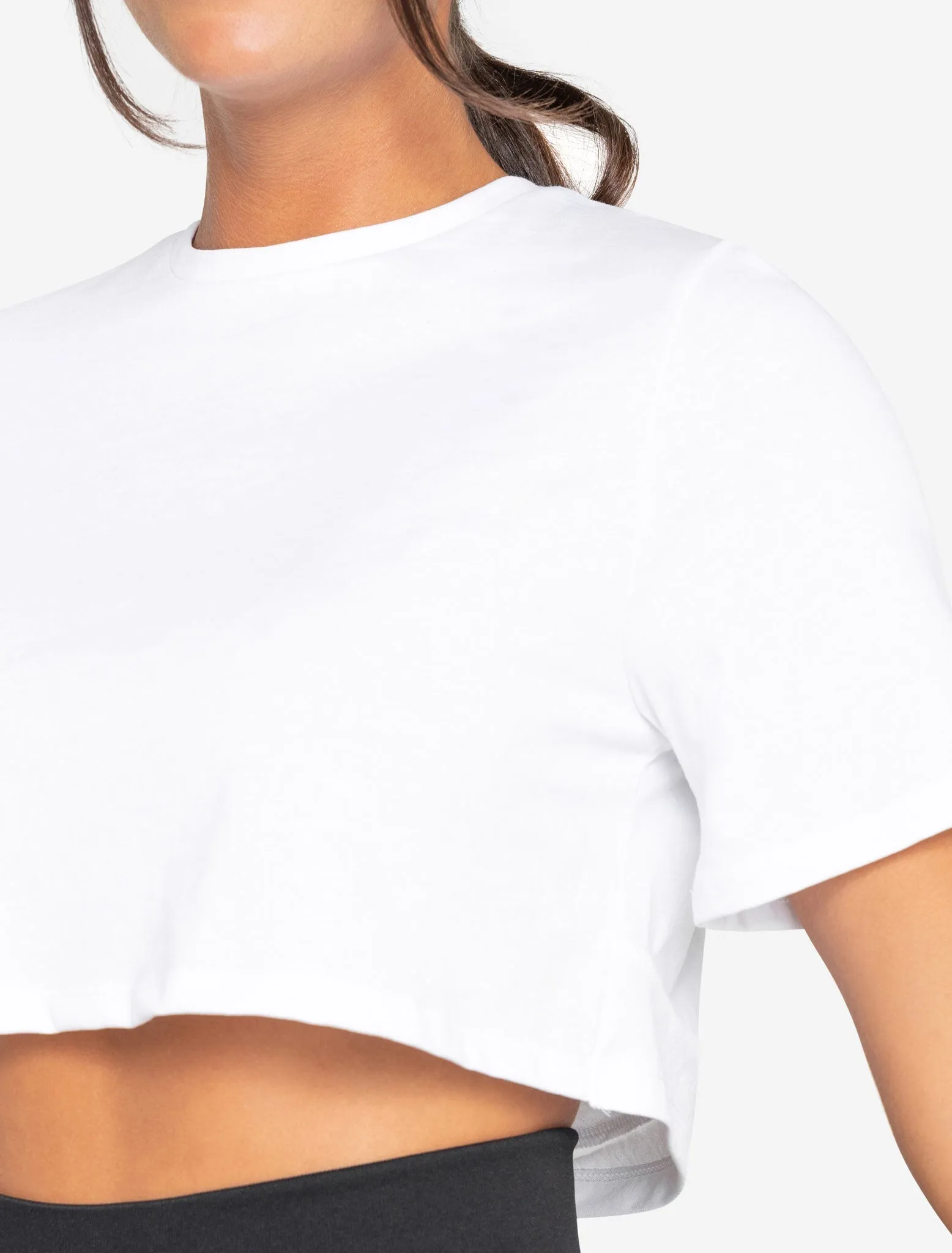 Knot Back Crop T-Shirt - White