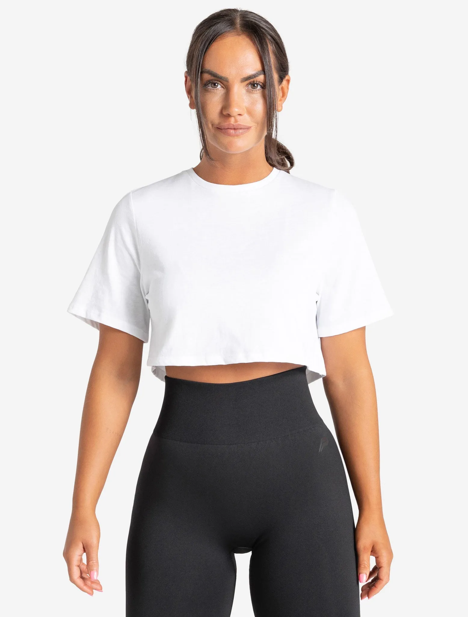 Knot Back Crop T-Shirt - White