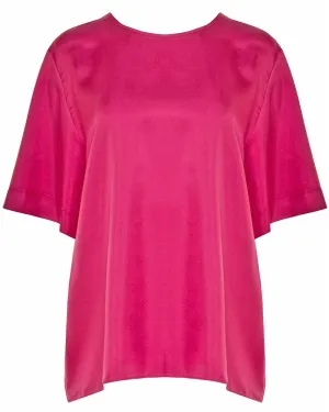 Magenta Silk Relaxed Tee