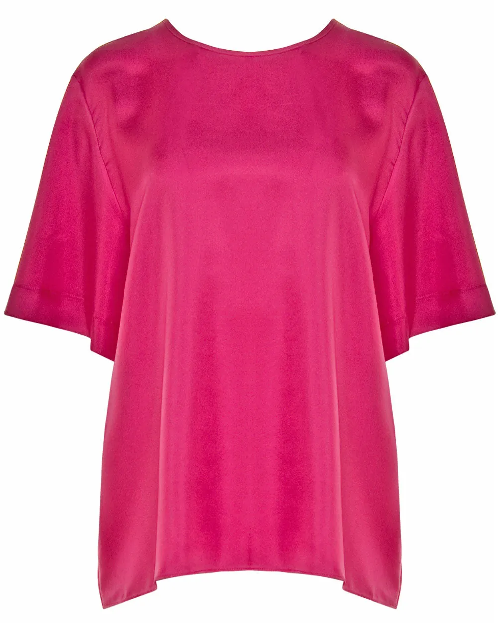 Magenta Silk Relaxed Tee