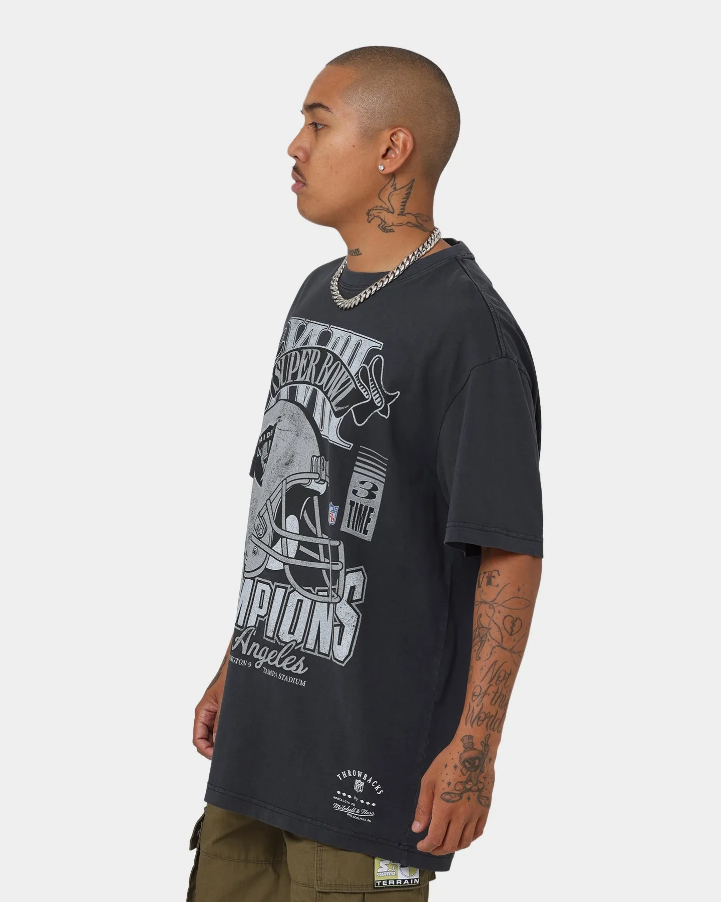 Mitchell & Ness Los Angeles Raiders Superbowl Champ T-Shirt Faded Black