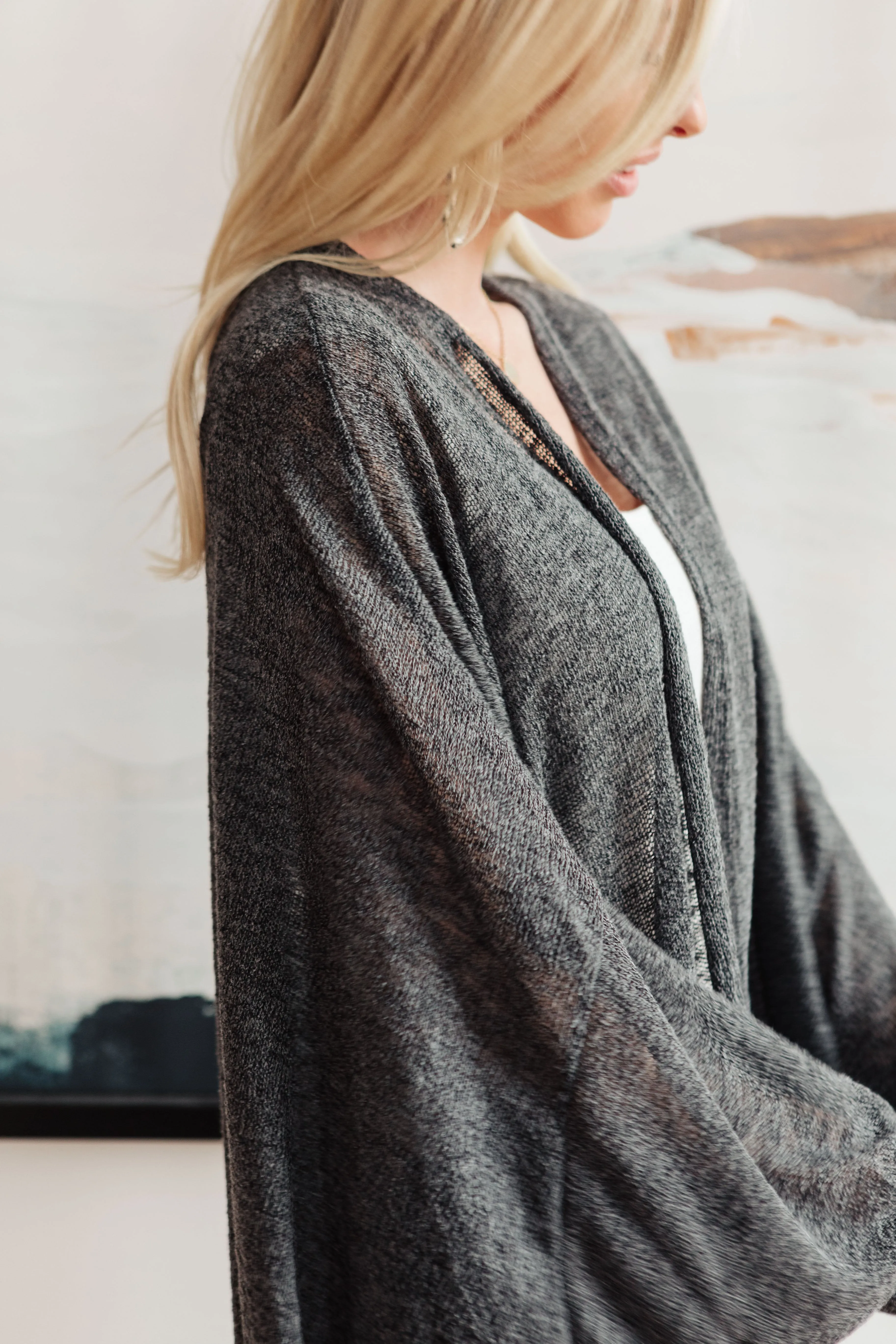 Slouchy Vibe Cardigan in Charcoal