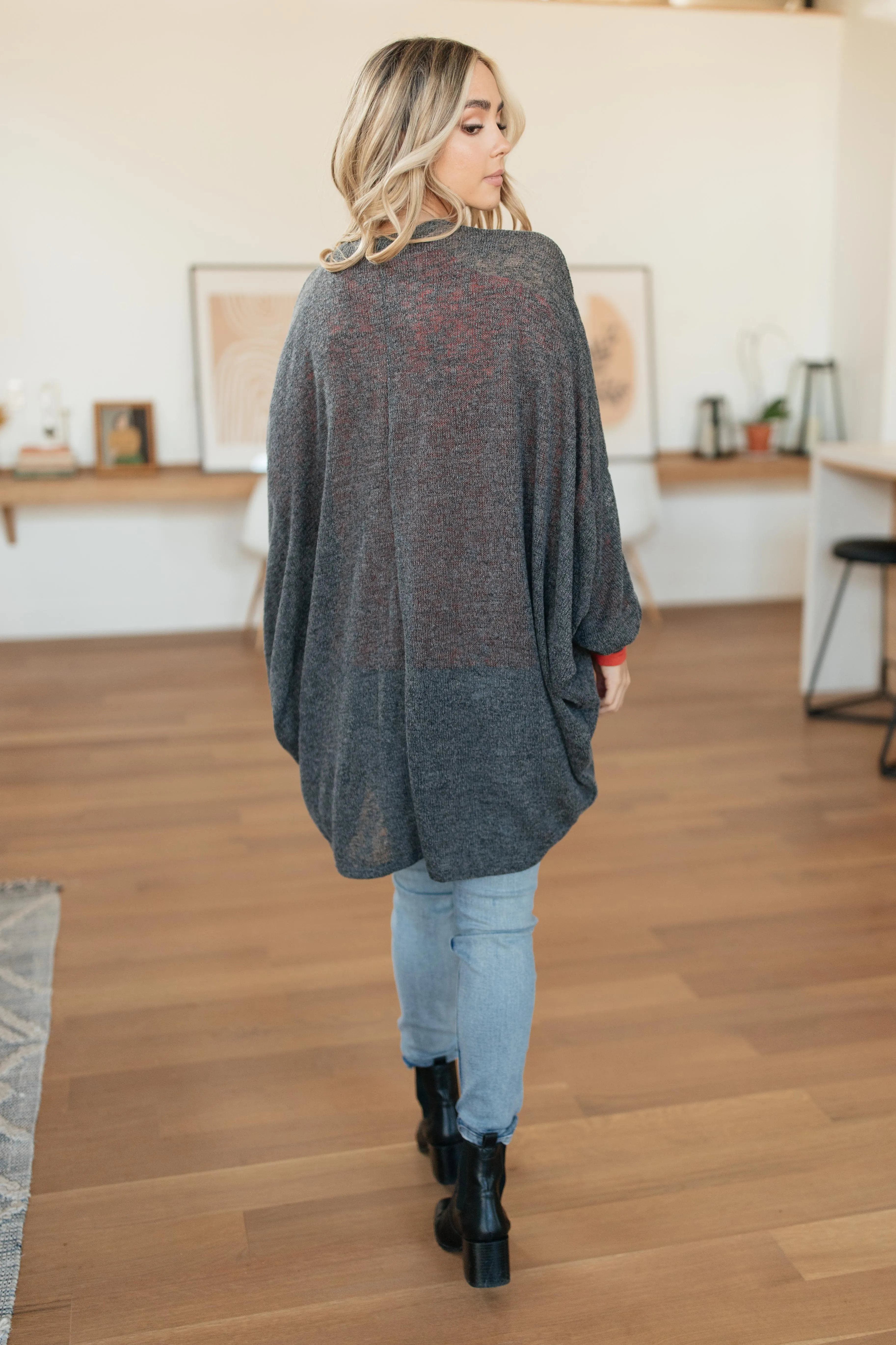 Slouchy Vibe Cardigan in Charcoal