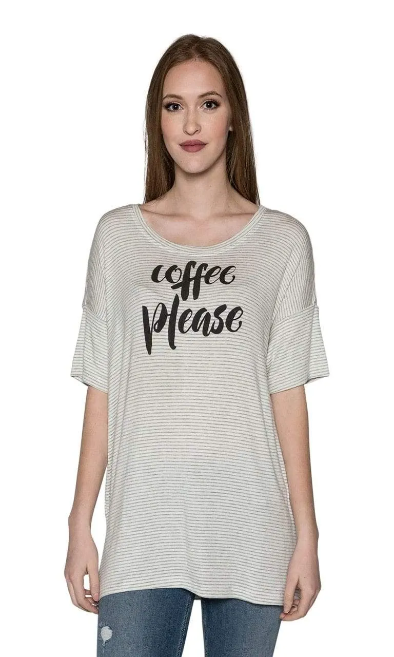 Sundown by River   Sky Coffee Please Striped Sleep Tee