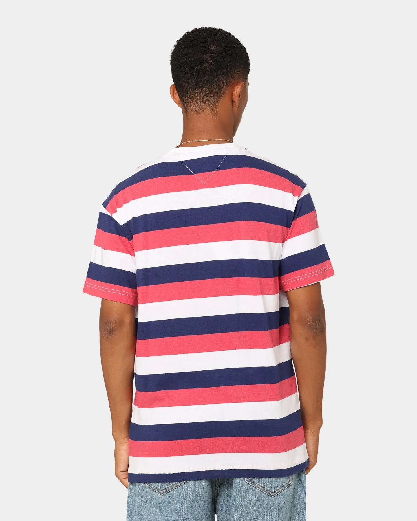 Tommy Jeans TJM Relaxed Timeless Stripe T-Shirt Washed Crimson