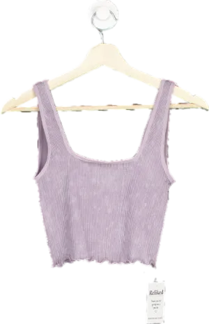 Urban Outfitters Lilac Ribbed Cropped Tank Top SP