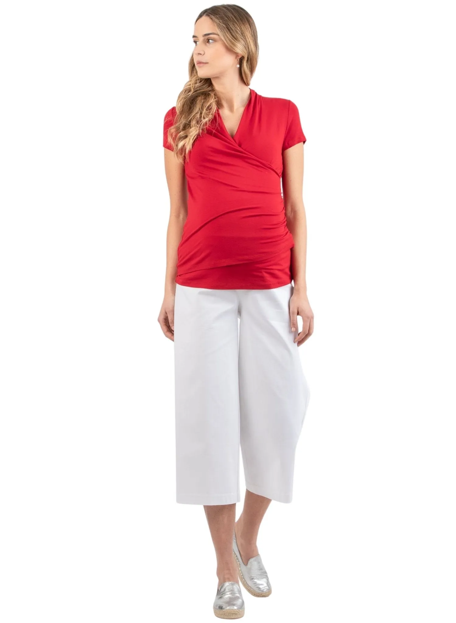 Wrap Maternity & Nursing Top - Red