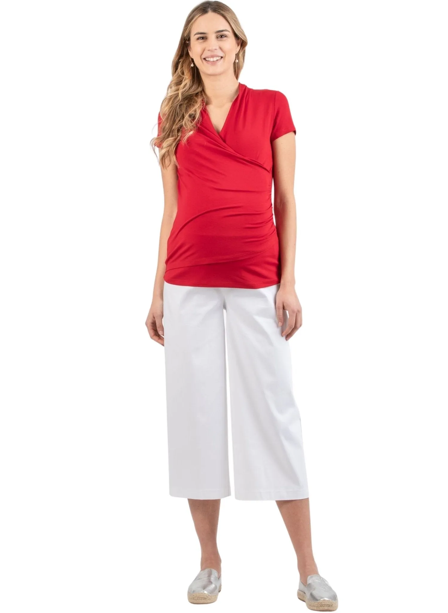 Wrap Maternity & Nursing Top - Red